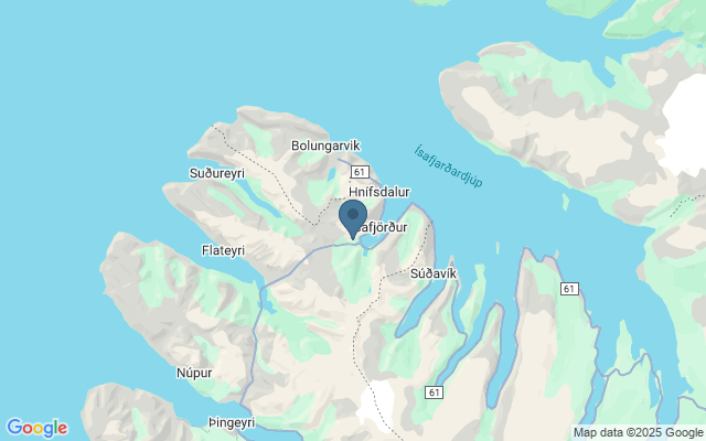 Kaart met locatie Aldrei fór ég sudur Festival